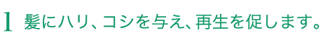 髪にハリ、コシを与え、再生を促します。