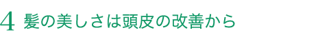 髪の美しさは頭皮の改善から
